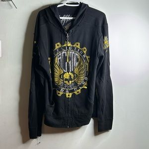 Mens Affliction Reversible Full Zip Hoodie